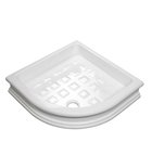 Photo: RETRO brodzik prysznicowy ceramiczny, półokrągły 90x90x20cm, R550, biały