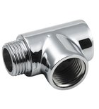 Photo: Chrome Plated 1/2' BSP Threaded Pipe Tube Radiator TEE Connection