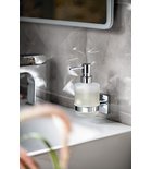 Photo: X-SQUARE dozownik mydła 200ml, szkło mleczne, chrom