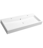 Photo: ORINOKO washbasin, marble, 100x42 cm, 2 tap holes, white