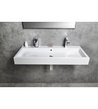 Photo: ORINOKO washbasin, marble, 100x42 cm, 2 tap holes, white