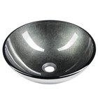 Photo: SKIN glass washbasin for countertop Ø 42 cm, grey metallic