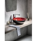 Photo: ATTILA keramické umývadlo, priemer 43cm, paradajková/petrol