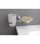 Photo: DIAMOND soap dish holder, frosted glass, chrome