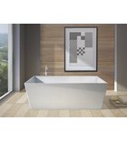 Photo: KVADRIE - Gussmarmor-Badewanne, 1590x650x550mm, Umfang 360l, weiß glänzend