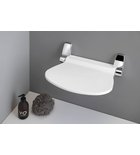 Photo: SOUND Bathroom seat 38x35,5cm, folding, white/chrome