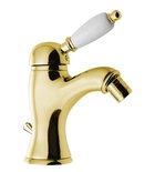 Photo: KIRKÉ WHITE Bidet mixer tap lever white, with pop up waste, gold