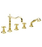 Photo: ANTEA Deck Mounted 5 Hole Mixer Tap with Retro Spout, gold