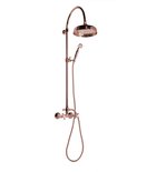 Photo: ANTEA shower column with mixer tap connection, head & hand shower, pink gold