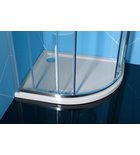 Photo: RENA L sprchová vanička z litého mramoru, čtvrtkruh 90x80cm, R550, levá, bílá