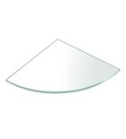 Photo: Corner shelf, quarter-circle 200x200x8mm, clear glass