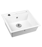 Photo: Single Bowl Granite Kitchen Sink 57x51cm, white