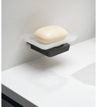 Photo: ZEN soap dish holder, frosted glass, black