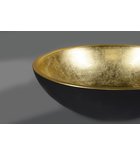 Photo: MURANO BLACK-GOLD umywalka szklana nablatowa, średnica 40cm, złoto/czarny