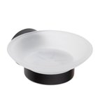 Photo: X-ROUND BLACK soap dish holder, frosted glass, black matt