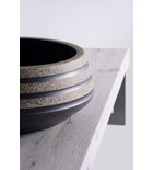 Photo: PRIORI counter top ceramic washbasin Ø 41cm, black/stone