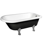 Photo: FOXTROT Freestanding Bath 170x75x64cm, Chrome Matt Legs, Black/White