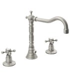 Photo: ANTEA 3 Hole Washbasin Mixer Tap with Retro Spout,with Pop Up Waste, nickel