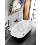 Photo: NIGRA Freistehende Gussmarmor-Badewanne 158x80x45cm, schwarz/weiß