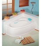 Photo: NAOS R asymmetrische Badewanne 158x100x43cm, rechts, weiß