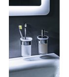 Photo: PIRENEI wall-hung soap dispenser 110 ml, frosted glass, chrome