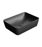 Photo: SAND/NUBES counter top ceramic washbasin 50x38cm, black matt