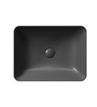 Photo: SAND/NUBES counter top ceramic washbasin 50x38cm, black matt