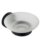 Photo: SAMBA soap dish holder, frosted glass, black matt