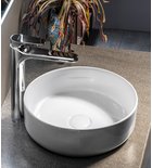 Photo: Umývadlová výpust 5/4", click-clack, keramická zátka, tl.10-50 mm, pre umývadlá s prepadom, biela