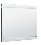 Photo: Spiegel mit LED-Licht und Ablage 100x80cm, Glasablage, Knopfschalter