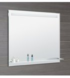 Photo: Spiegel mit LED-Licht und Ablage 100x80cm, Glasablage, Knopfschalter