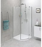 Photo: FLEXIA Cast Marble Quadrant Shower Tray, Cuttable According To Your Req, 80x80cm, R550