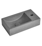 Photo: CREST R umywalka betonowa z odpływem, 40x22cm, czrany granit