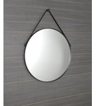 Photo: ORBITER kulaté zrcadlo s koženým páskem ø 70cm, černá mat
