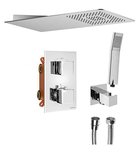Photo: LATUS Concealed Shower Set with Thermostatic Mixer Tap, Installation Box, 2 Outlets, Chrome