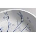 Photo: PRIORI counter top ceramic washbasin 60x40 cm, white with blue pattern