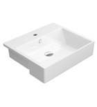 Photo: KUBE X ceramic washbasin 55x47cm, half recessed, white ExtraGlaze