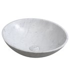 Photo: BLOK kamenné umyvadlo na desku Ø 42 cm, bílá carrara mat