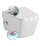 Photo: PORTO CLEANWASH závěsná WC mísa Rimless, integrovaná baterie a bidet. sprška, 36x5cm, bílá