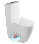 Photo: TURKU RIMLESS kompakt WC wysoki, odpływ pionowy/poziomy, biały