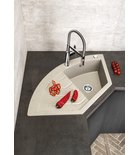 Photo: Corner Granite Kitchen Sink 114x57,5cm, beige