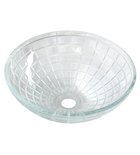 Photo: TOSEMI engraved glass washbasin for countertop Ø 42 cm, clear glass