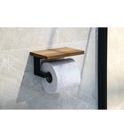 Photo: SKA Toilet Roll Holder with Shelf 15x8x10cm, black matt/oak