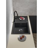Photo: Inset Granite Sink with drainer, 97x50cm, black