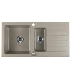 Photo: Inset Granite Sink with Drainer and Half Bowl, 96x48cm, beige