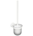 Photo: X-ROUND WHITE wall-hung toilet brush, frosted glass, white matt