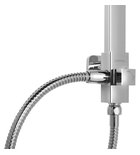 Photo: Sprchový stĺp k napojeniu na batériu, pevná a ručná sprcha, hranatý, chróm
