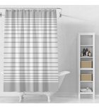 Photo: Shower Curtain 180x180cm, vinyl, grey, stripes