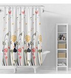 Photo: Shower Curtain 180x180cm, vinyl, white, colored flowers