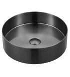 Photo: AURUM stainless steel washbasin, diameter 38 cm, including drain, anthracite